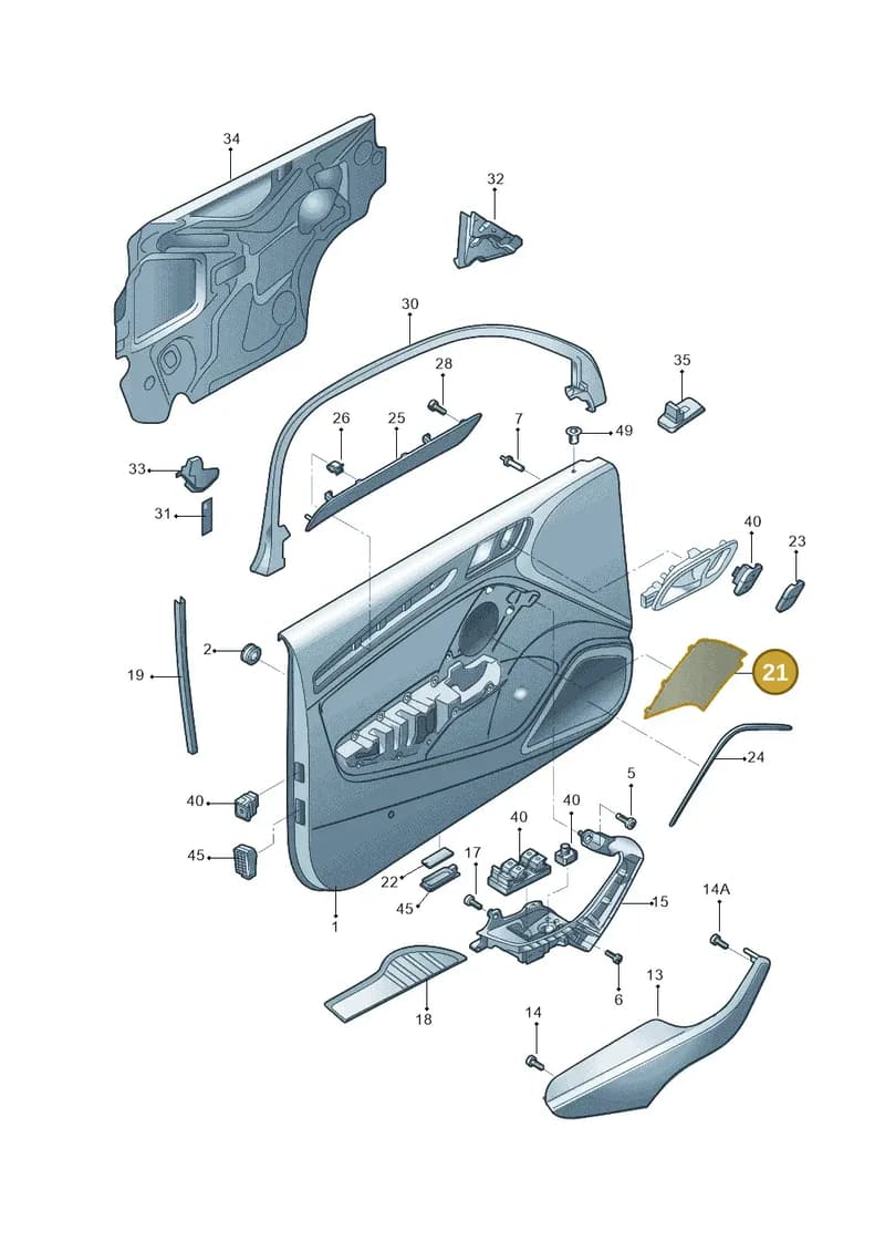 8V30354108Y4 — Audi A3 Sportback 1.4 (2014-) diagram 785867010, position 21