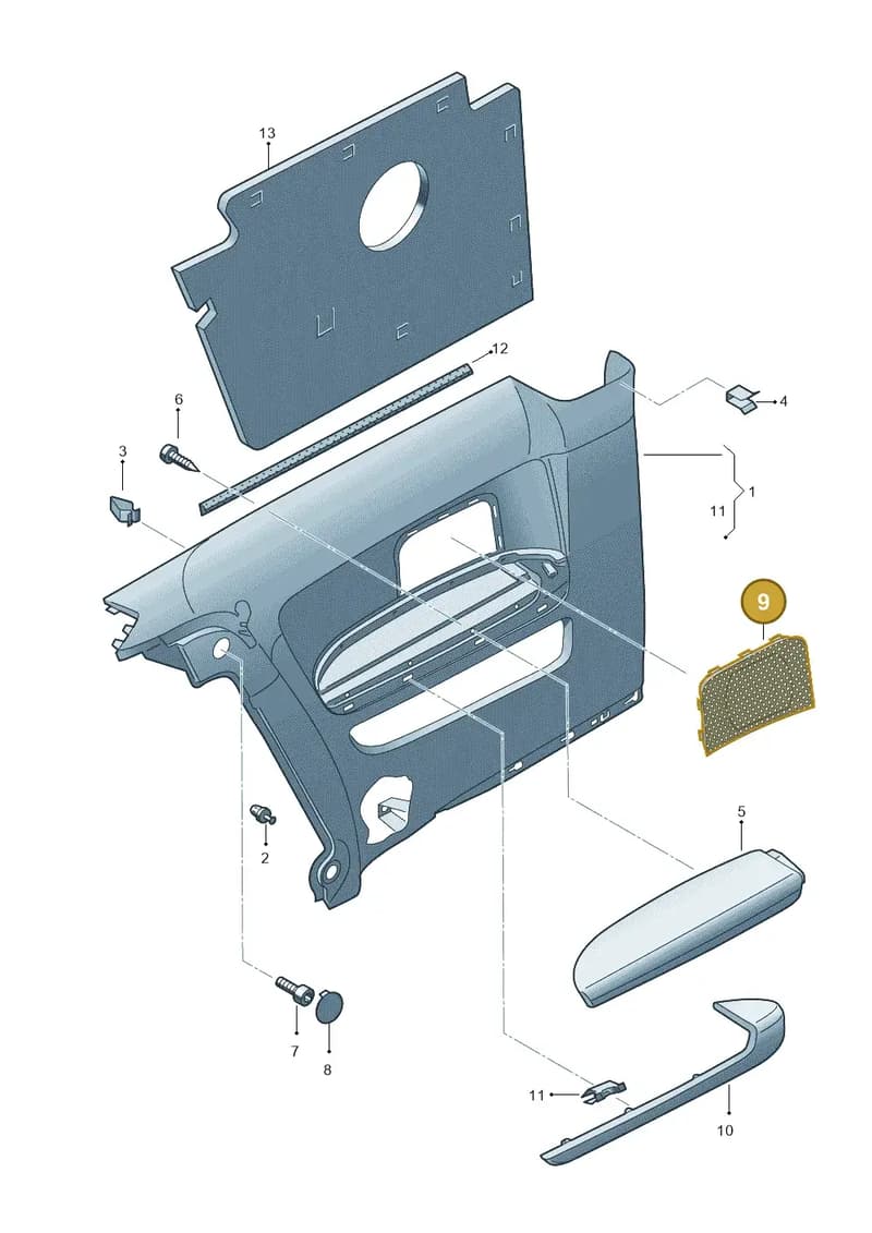 8V30354364PK — Audi A3 Sportback (2012-2016) diagram 412867500, position 9
