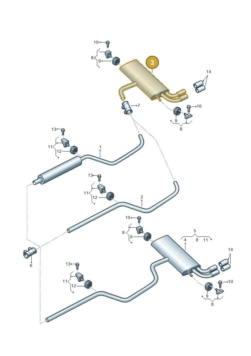 8V3253609Q — Audi A3 Sportback (2016-2020) diagram 890253095, position 3