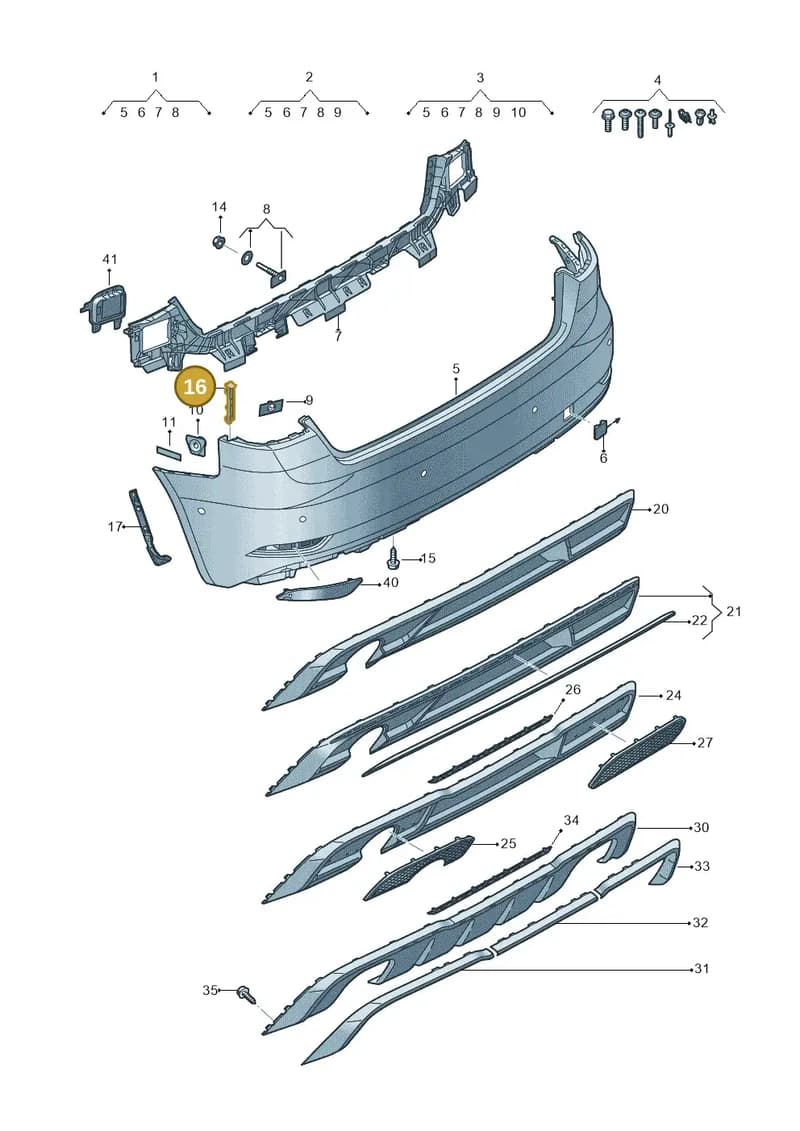 8V3807740B — Audi A3 Sportback (2016-2020) diagram 890807600, position 16