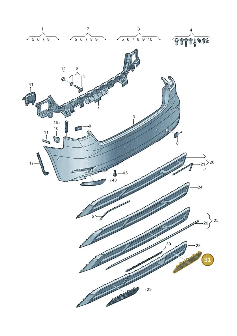 8V3807820B — Audi A3 Sportback (2016-2020) diagram 890807720, position 31