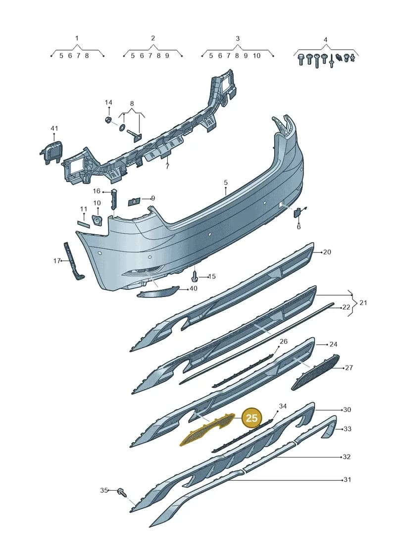 8V3807834F — Audi A3 Sportback (2016-2020) diagram 890807600, position 25