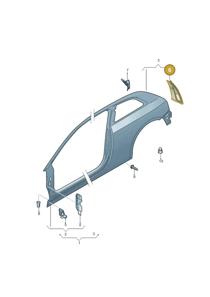 8V3809650A — Audi A3 Sportback (2016-2020) diagram 745809500, position 6
