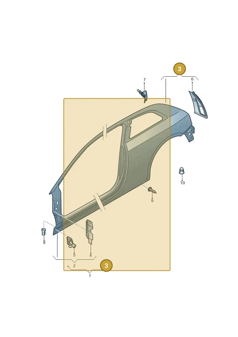 8V3809838 — Audi A3 Sportback (2016-2020) diagram 745809500, position 3