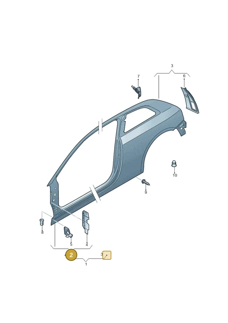 8V3809840 — Audi A3 Sportback (2016-2020) diagram 745809500, position 2