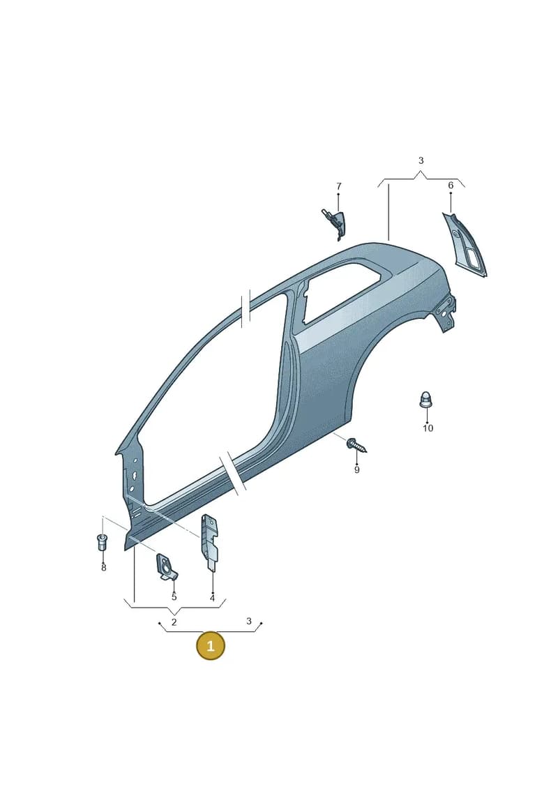 8V3810076 — Audi A3 Sportback (2016-2020) diagram 745809500, position 1