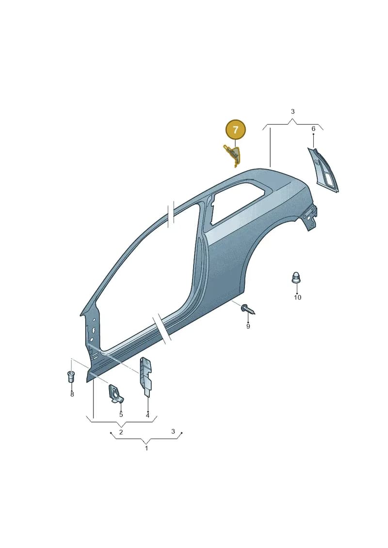 8V3810570A — Audi A3 Sportback (2016-2020) diagram 745809500, position 7