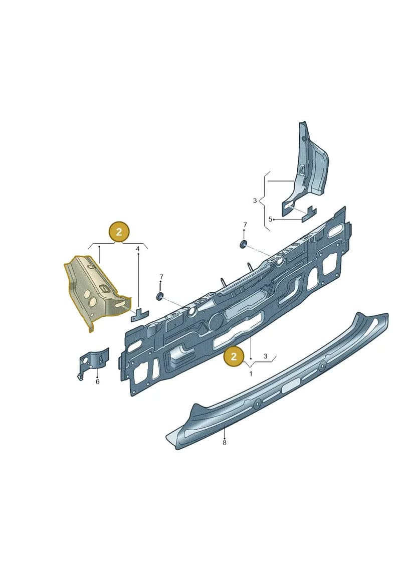 8V3813509A — Audi A3 Sportback (2016-2020) diagram 745813000, position 2