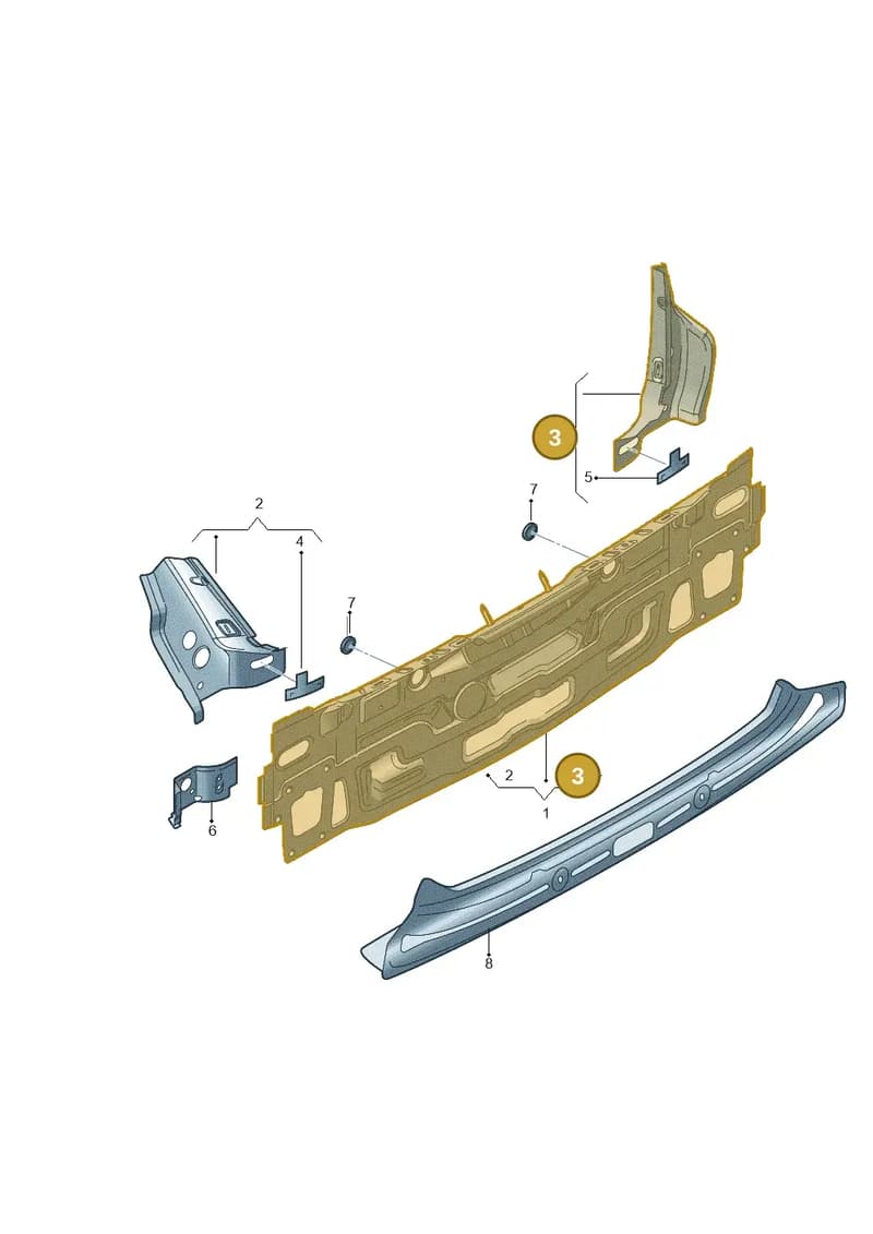 8V3813510A — Audi A3 Sportback (2016-2020) diagram 745813000, position 3