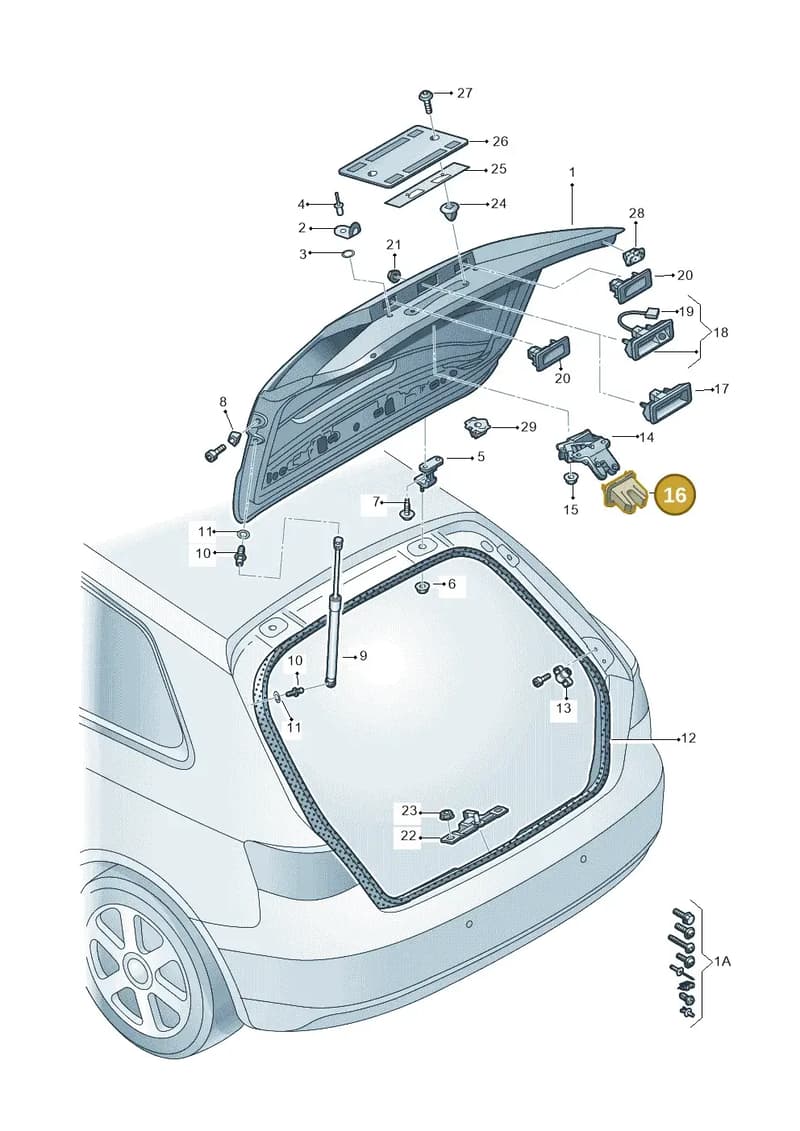 8V3827520 — Audi A3 Sportback (2016-2020) diagram 745827000, position 16