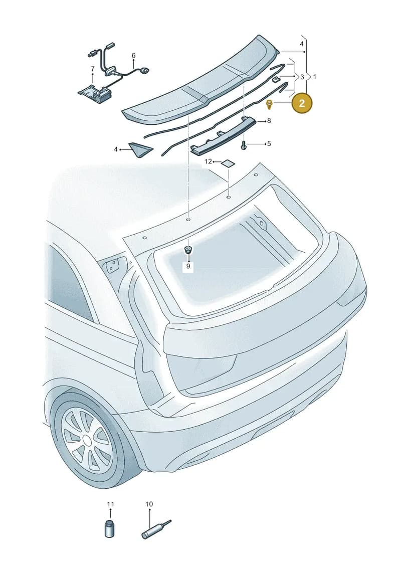 8V3827717 — Audi A1 Sportback (2018-2025) diagram 592827050, position 2