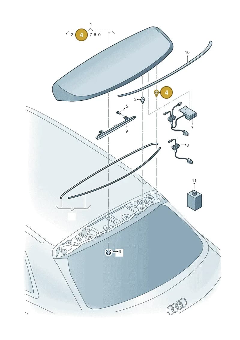 8V3827717 — Audi RS Q3 Sportback (2019-2024) diagram 597827500, position 4