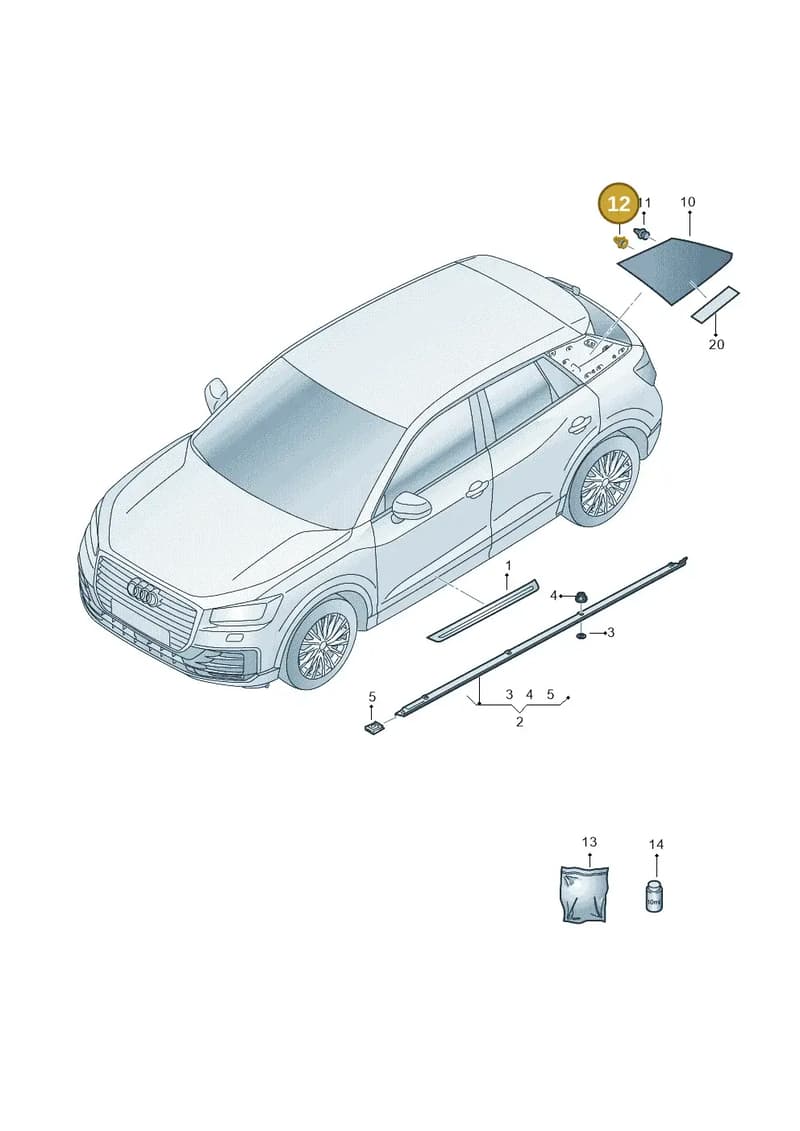 8V3827717 — Audi Q2 (2016-2025) diagram 803853000, position 12