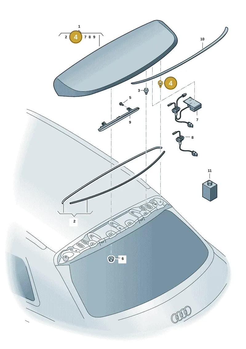8V3827717 — Audi RS Q3 Sportback (2019-2024) diagram f3z827500, position 4