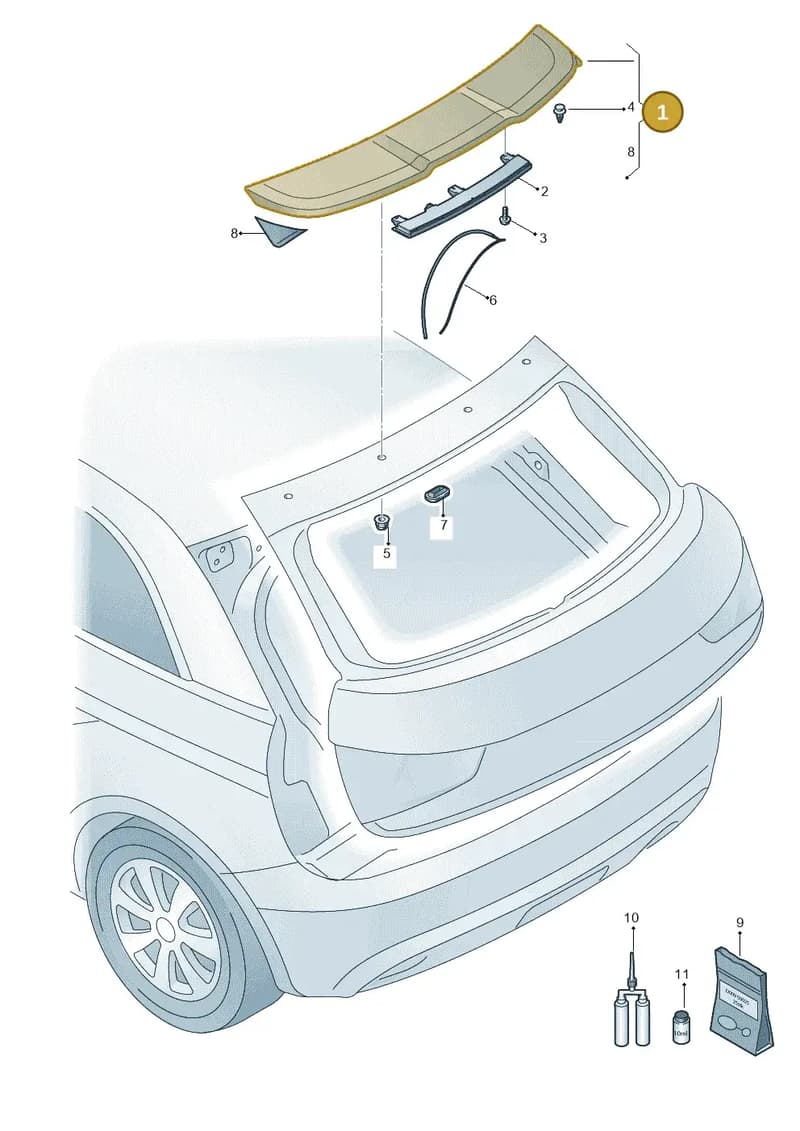 8V3827933FGRU — Audi A3 Sportback (2016-2020) diagram 745827500, position 1