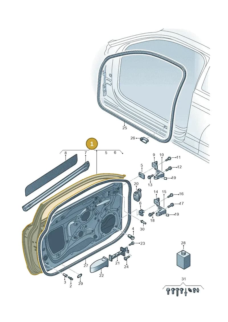 8V3831051C — Audi A3 Sportback (2016-2020) diagram 890831100, position 1