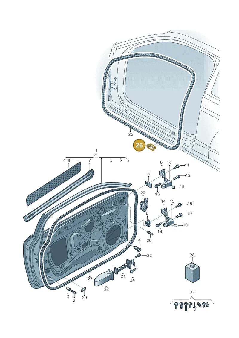 8V3831469 — Audi A3 Sportback (2016-2020) diagram 890831100, position 26