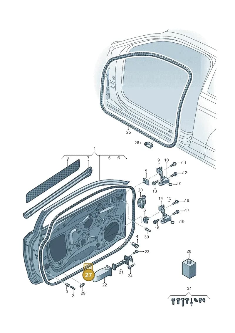 8V3837911C — Audi A3 Sportback (2016-2020) diagram 890831100, position 27
