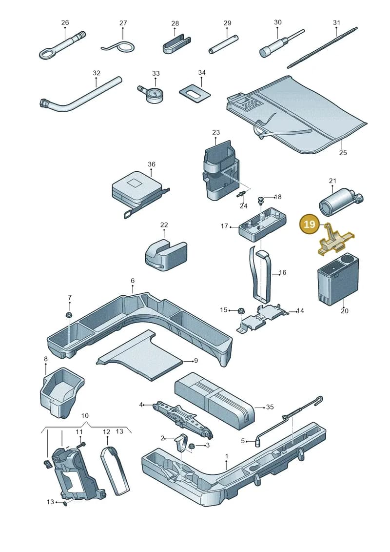8V38635299B9 — Audi A3 Sportback (2016-2020) diagram 745011150, position 19