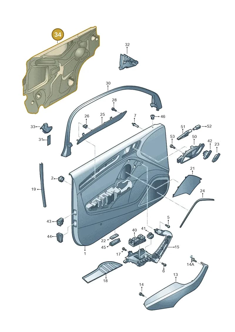 8V3863979A — Audi A3 Sportback (2016-2020) diagram 890867000, position 34