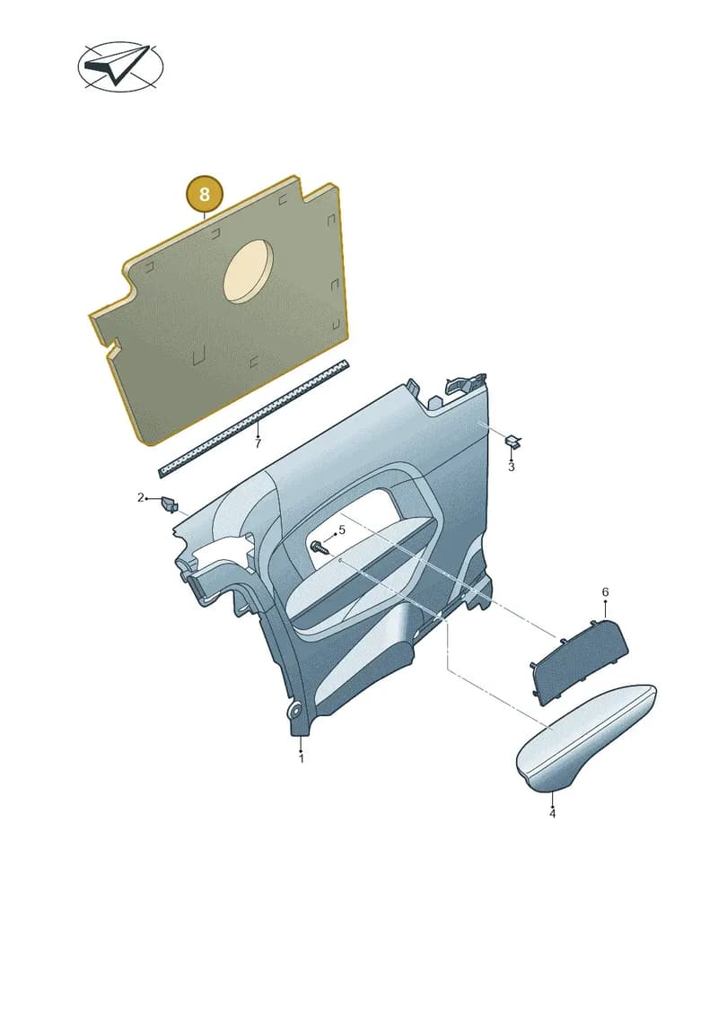 8V3863981A — Audi A3 Sportback (2016-2020) diagram 890867500, position 8