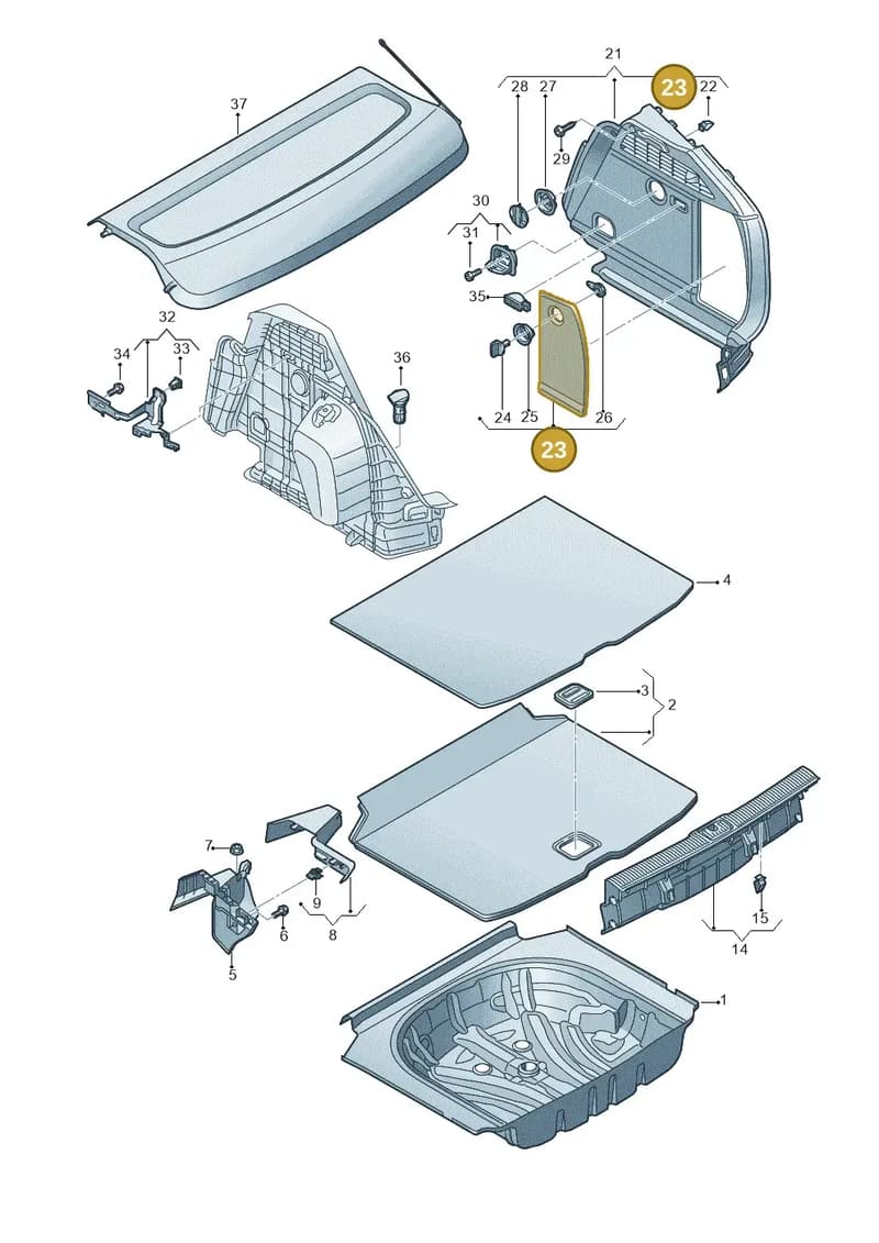 8V3863990FIK — Audi RS3 Limousine (2017-2020) diagram 745863800, position 23