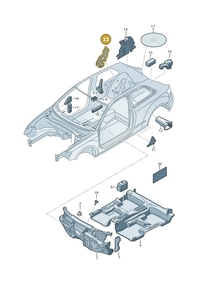 8V3864774C — Audi RS3 Limousine (2017-2020) diagram 890863200, position 13