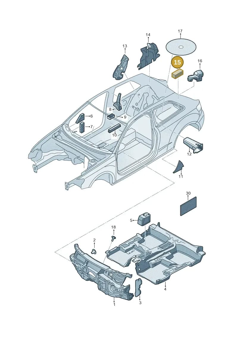 8V3864785 — Audi RS3 Limousine (2017-2020) diagram 890863200, position 15