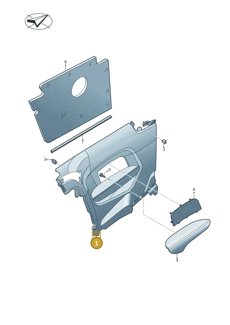 8V3867044MWFA — Audi A3 Sportback (2016-2020) diagram 890867500, position 1