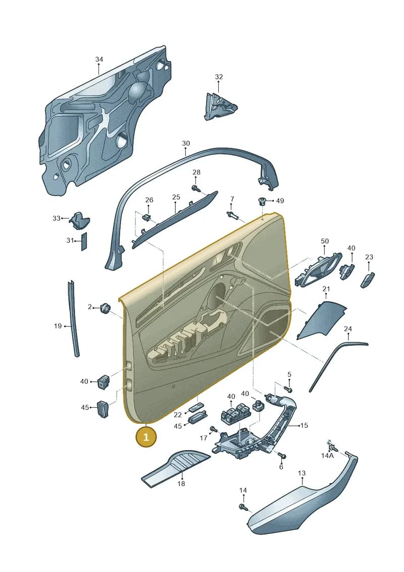 8V3867104AWFA — Audi A3 Sportback (2012-2016) diagram 745867000, position 1