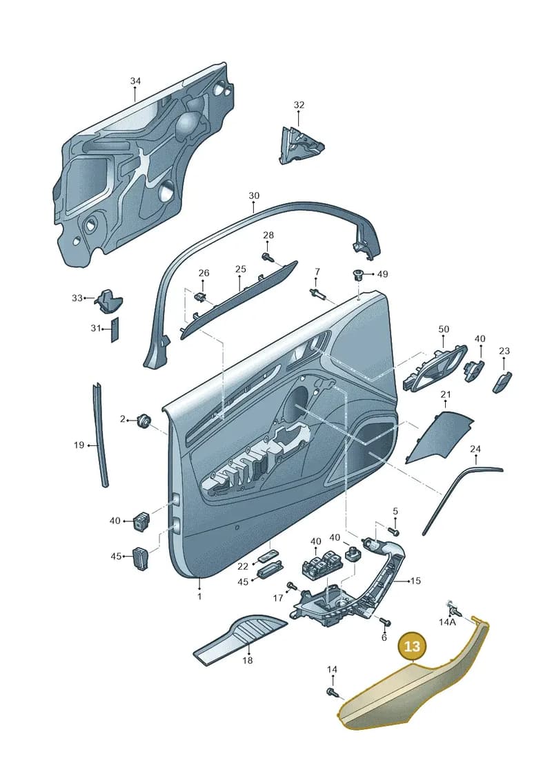 8V3867173QU7 — Audi A3 Sportback (2012-2016) diagram 745867000, position 13