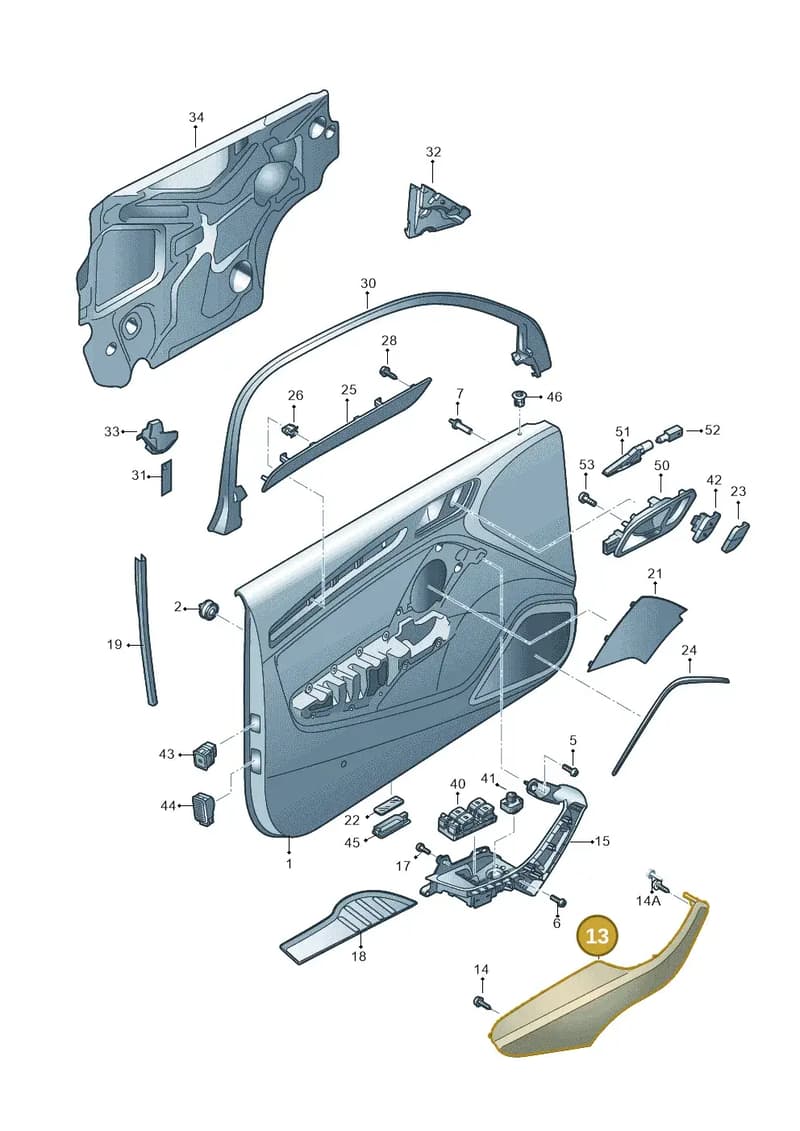 8V3867174BMUS — Audi A3 Sportback (2016-2020) diagram 890867000, position 13