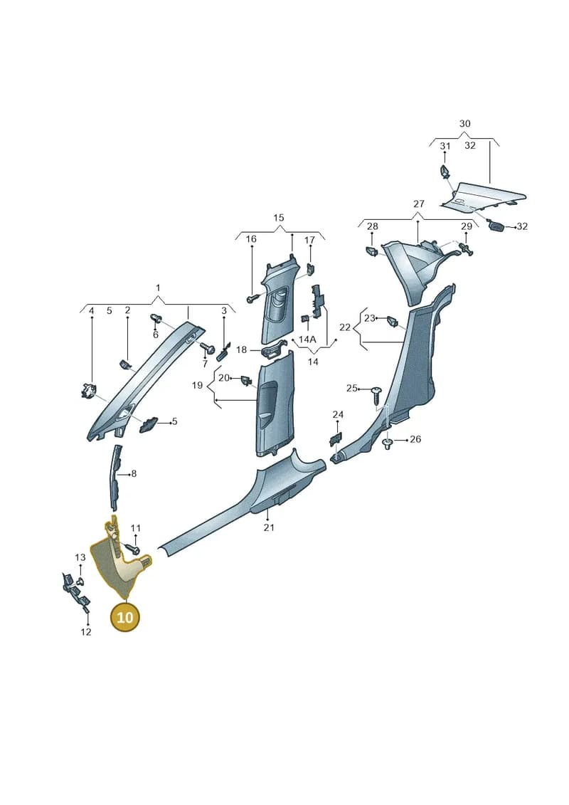 8V38672724PK — Audi A3 Sportback (2012-2016) diagram 745867700, position 10