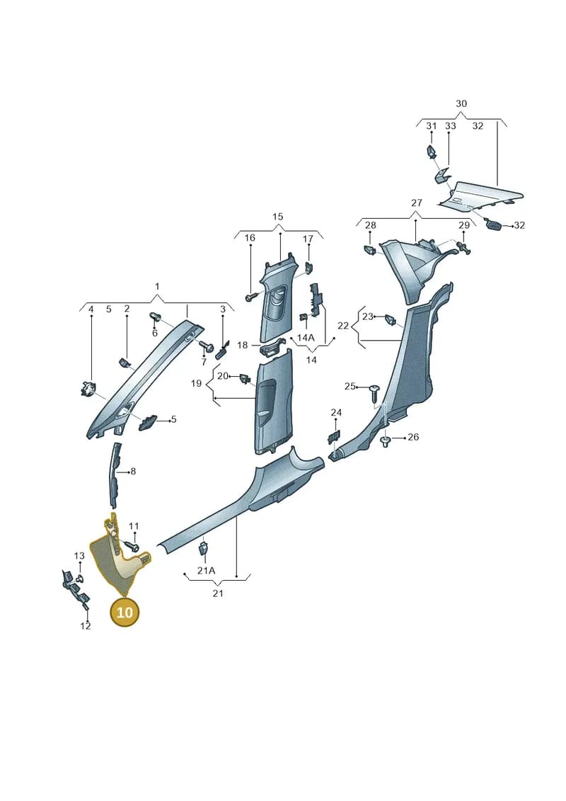 8V38672724PK — Audi RS3 Limousine (2017-2020) diagram 890867700, position 10
