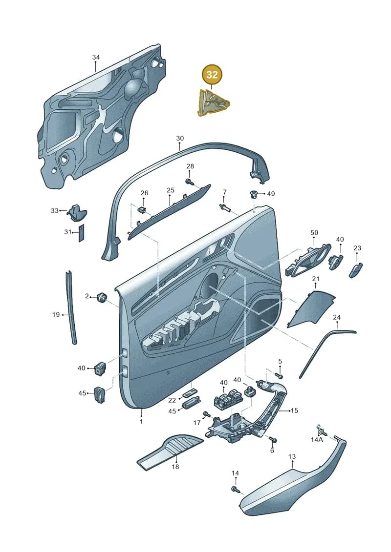 8V3867367A — Audi A3 Sportback (2012-2016) diagram 745867000, position 32