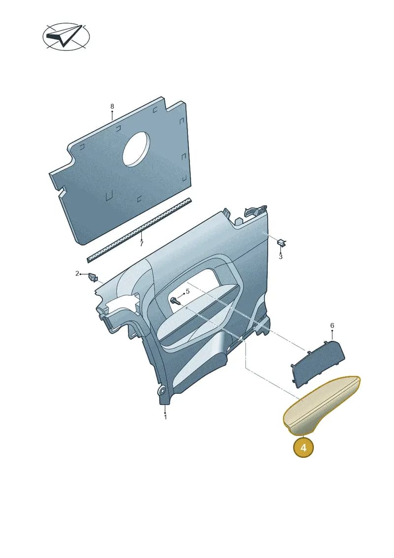 8V3867373BDWR — Audi A3 Sportback (2016-2020) diagram 890867500, position 4