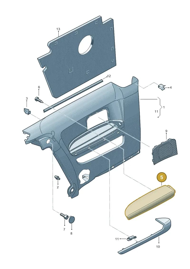 8V3867374AMTB — Audi A3 Sportback (2012-2016) diagram 412867500, position 5