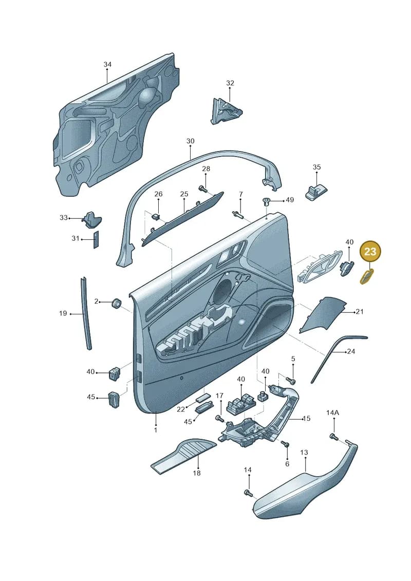 8V38674446PS — Audi A3 Sportback 1.4 (2014-) diagram 785867010, position 23