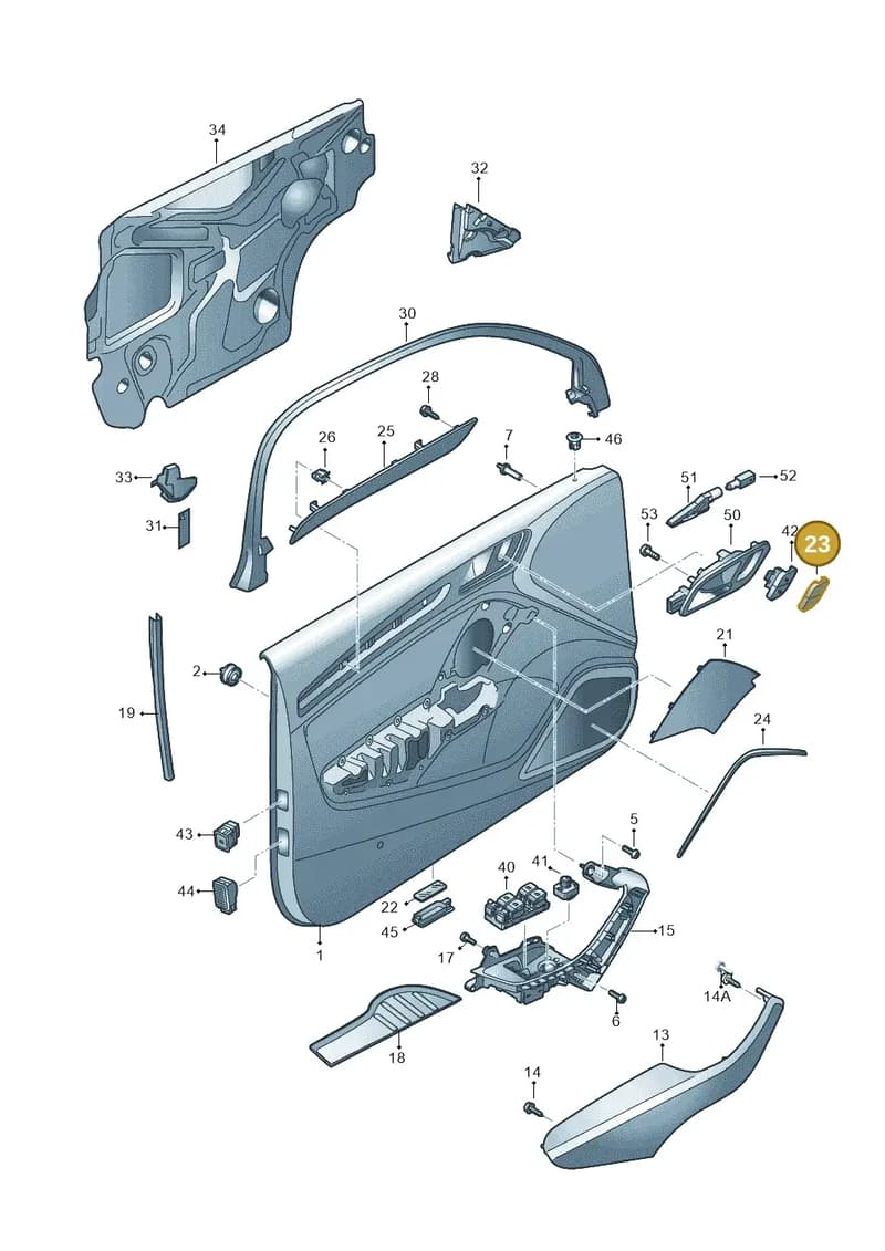 8V38674446PS — Audi A3 Sportback (2016-2020) diagram 890867000, position 23