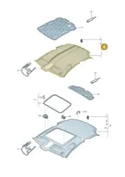 8V3867505FYX7 Audi Moulded Headliner (Rock Grey YX7)