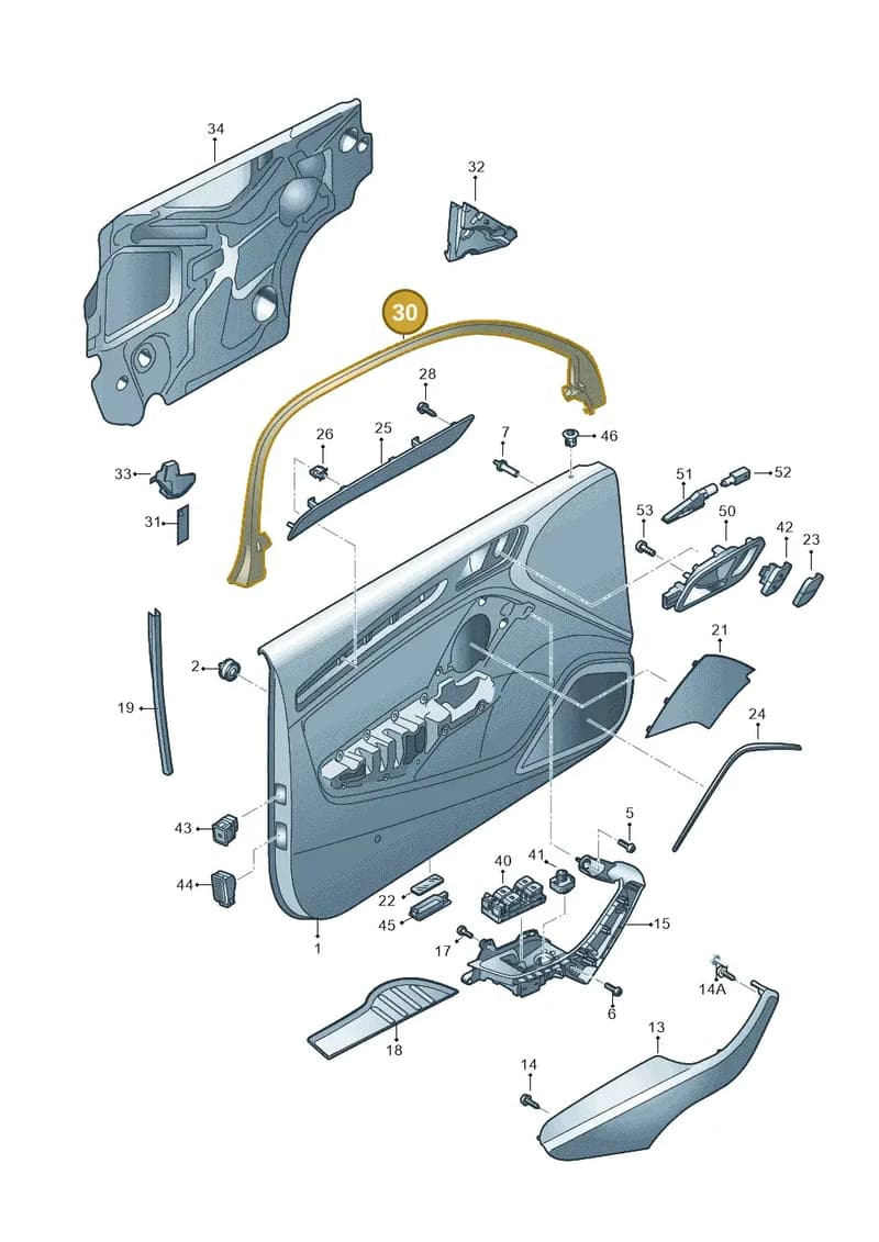 8V38676094PK — Audi A3 Sportback (2016-2020) diagram 890867000, position 30