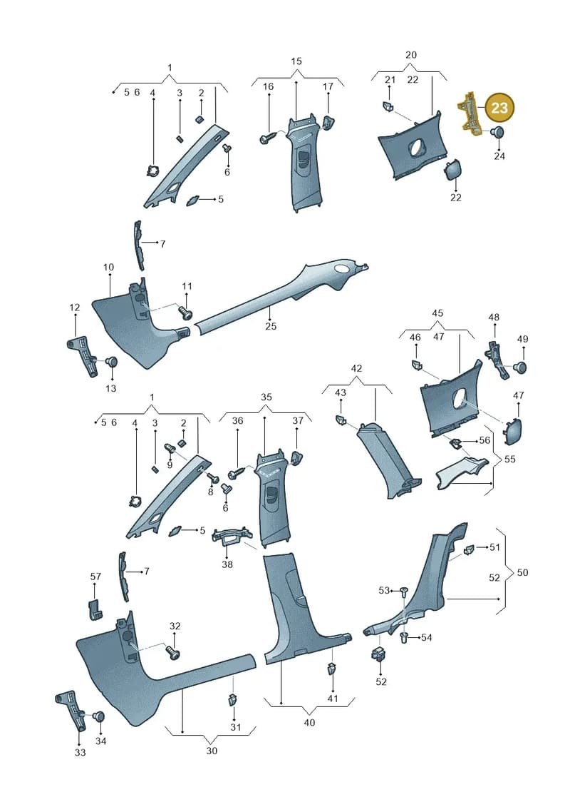 8V3867729 — Audi A3 Sportback (2012-2016) diagram 745867650, position 23
