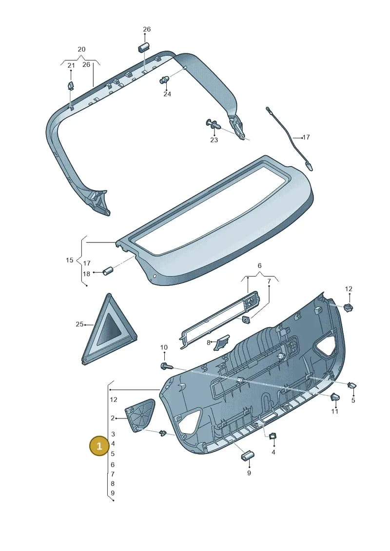 8V3867979J4PK — Audi A3 Sportback (2016-2020) diagram 890867900, position 1