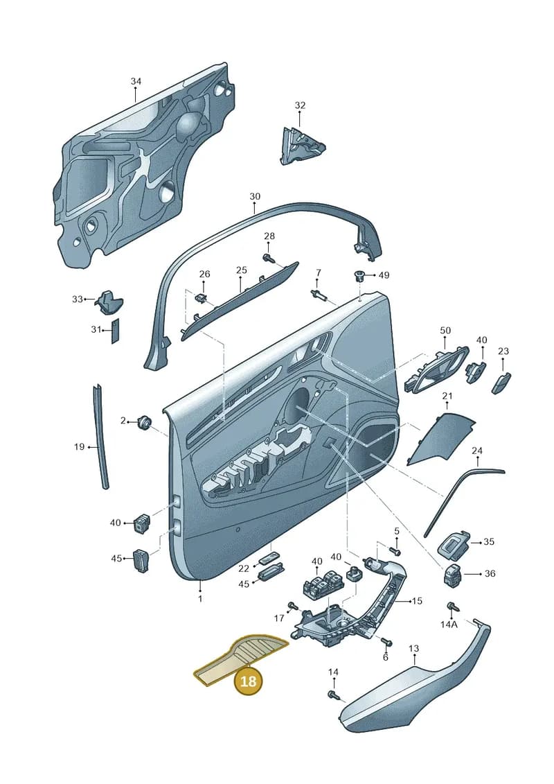 8V38681334PK — Audi A3 Sportback (2012-2016) diagram 745867200, position 18