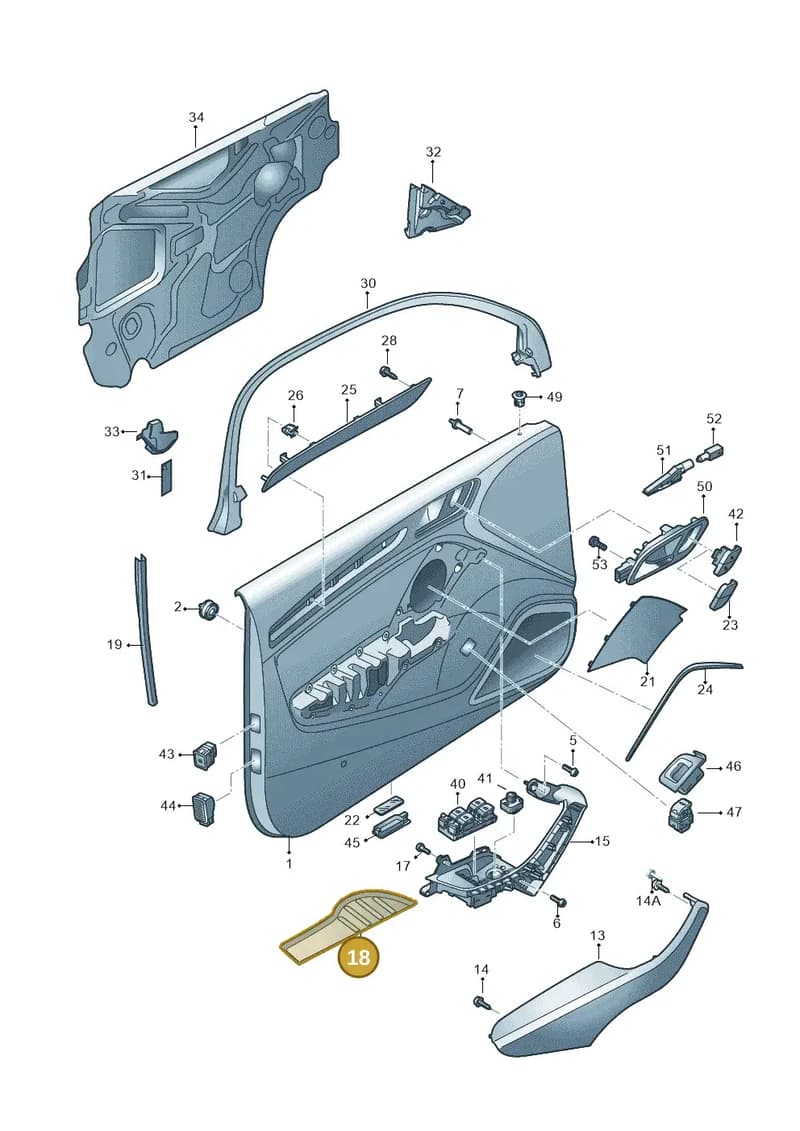 8V38681344PK — Audi RS3 Limousine (2017-2020) diagram 890867100, position 18