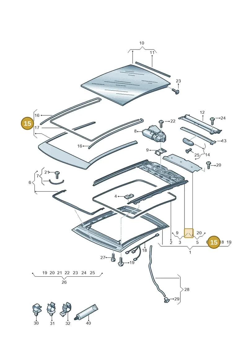 8V3877155C — Audi RS3 Limousine (2017-2020) diagram 745877000, position 15