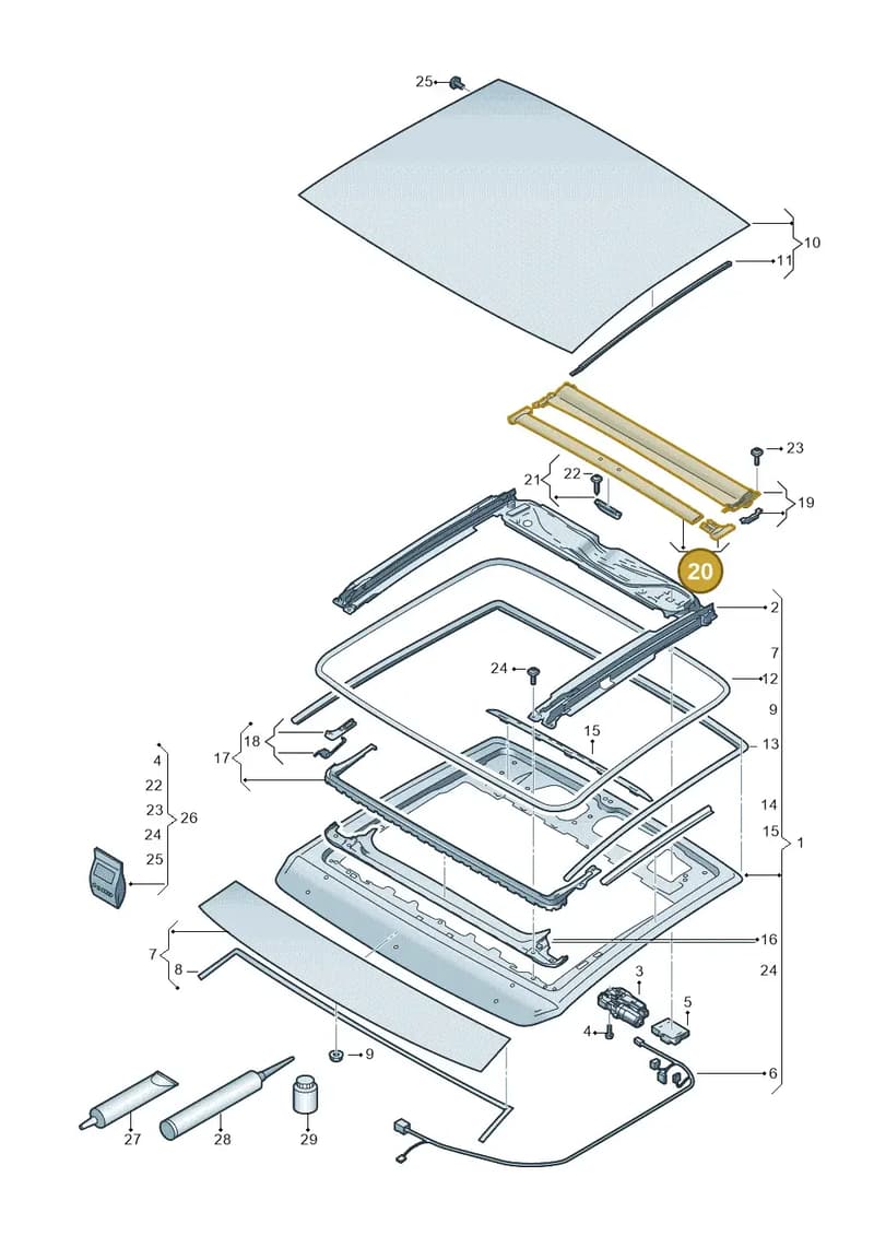 8V3877355C — Audi A3 Sportback (2019-2025) diagram 596877000, position 20