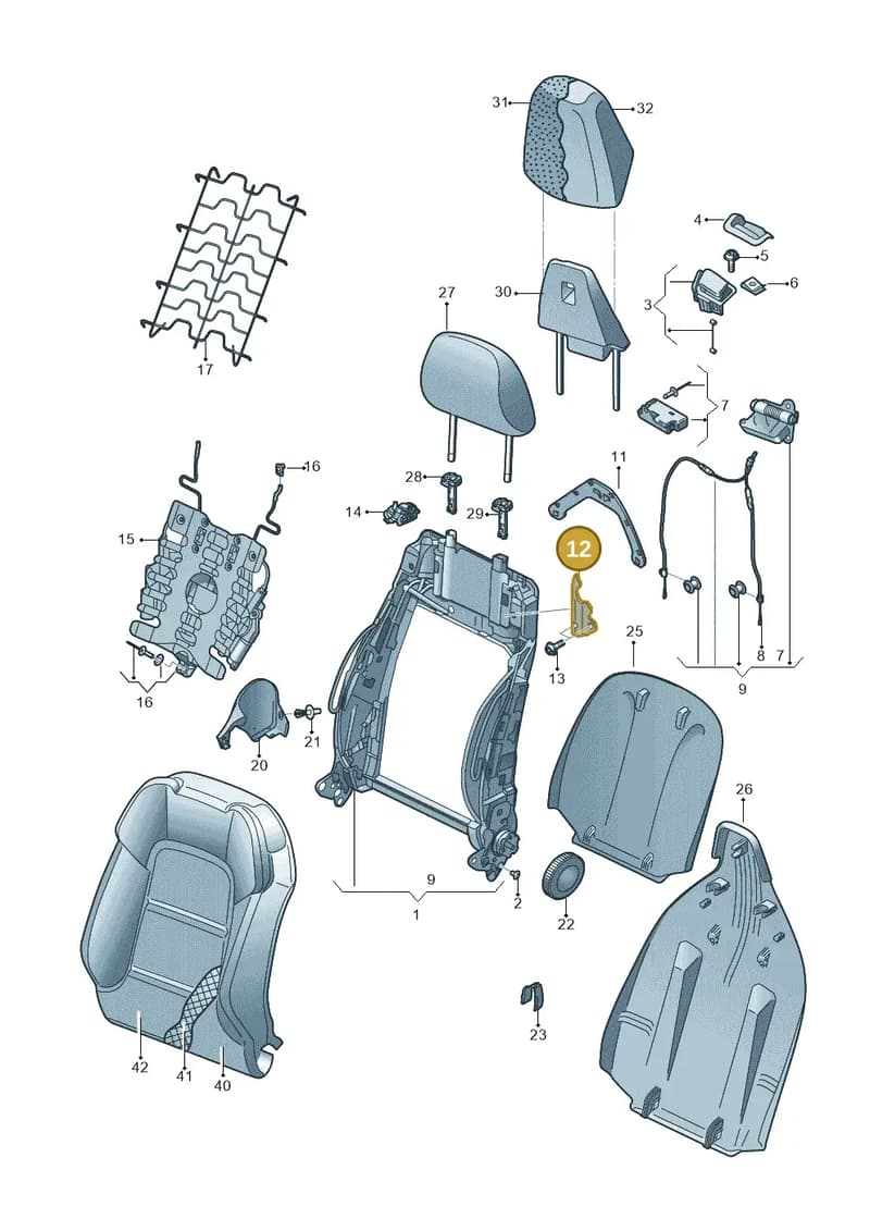 8V3882350 — Audi A3 Cab. 1.4 (2013-2016) diagram 778881500, position 12
