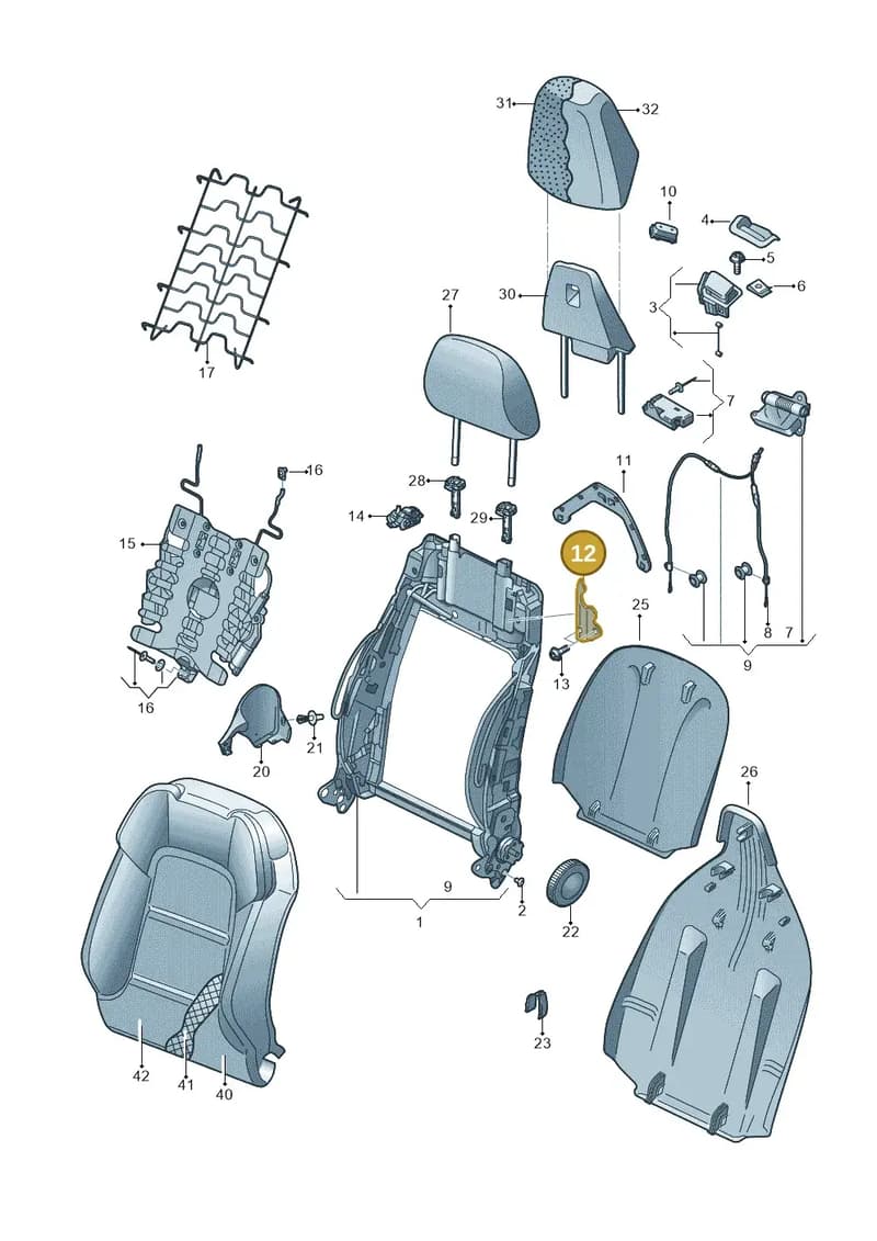 8V3882350 — Audi A3 Cabriolet (2016-2020) diagram 891881500, position 12