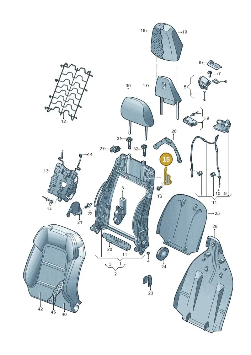 8V3882350 — Audi A3 Sportback (2016-2020) diagram 745881500, position 15